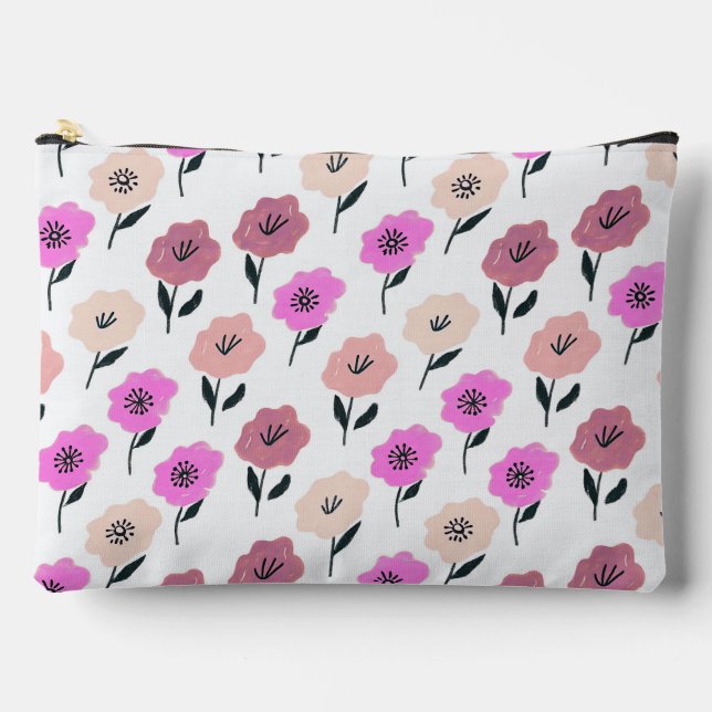 Patrón floral vibrante accessory pouch (Front)