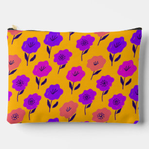 Patrón floral vibrante accessory pouch