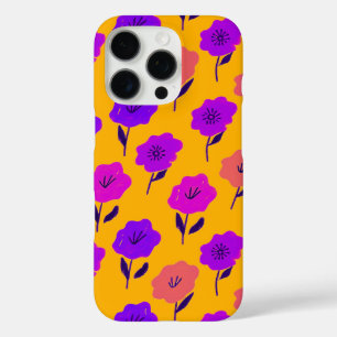 Patrón floral vibrante iPhone 16 pro case