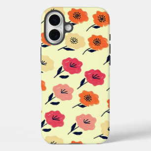 Patrón floral vibrante iPhone 16 plus case