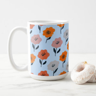 Patrón floral vibrante coffee mug