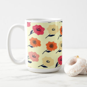 Patrón floral vibrante coffee mug