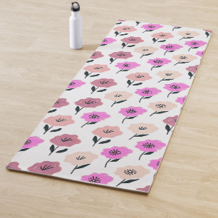 Patrón floral vibrante yoga mat