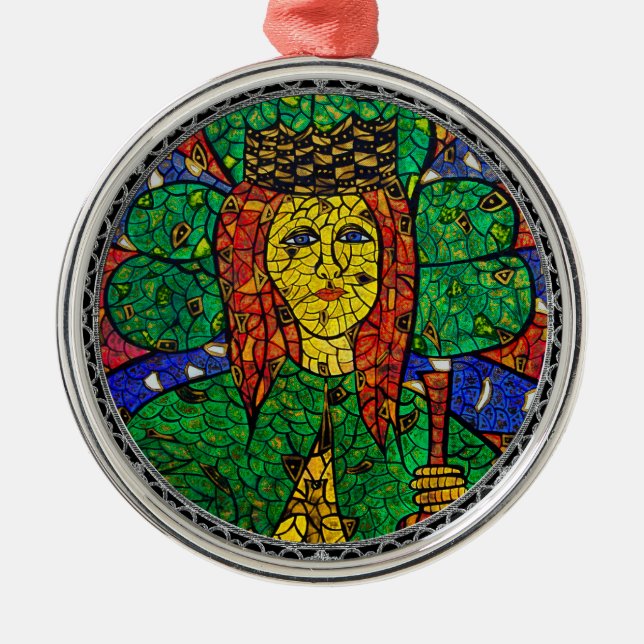 Patron Saint Of Depression And Anxiety St Dymphna Metal Tree Decoration (Front)