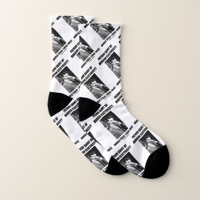 Patron Saint Of Modern Electricity Nikola Tesla Socks (Pair)