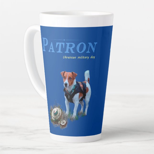 Patron the Ukrainian Pyrotechnician Dog   Coffee M Latte Mug (Left Angle)