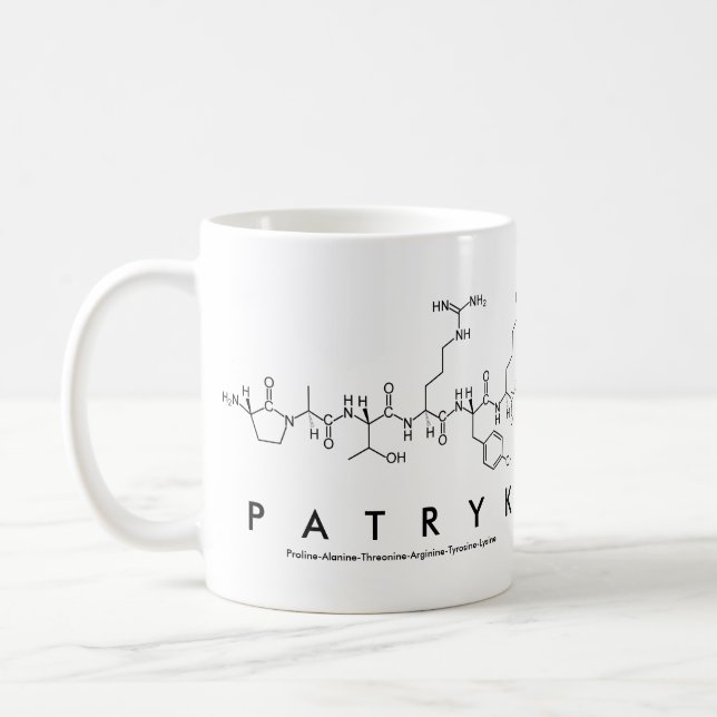 Patryk peptide name mug (Left)
