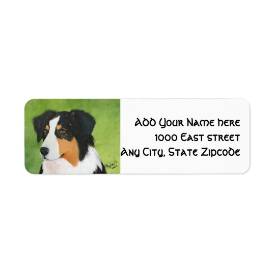 "Pat's Girl" Black Tri Aussie Portrait Return Address Label