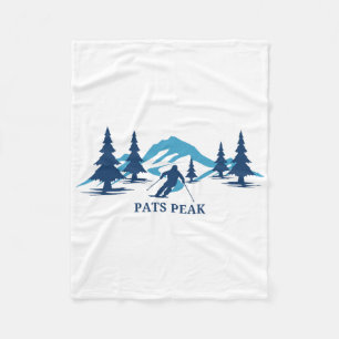 Pats Peak New Hampshire Ski Resort Skiing Skier  Fleece Blanket
