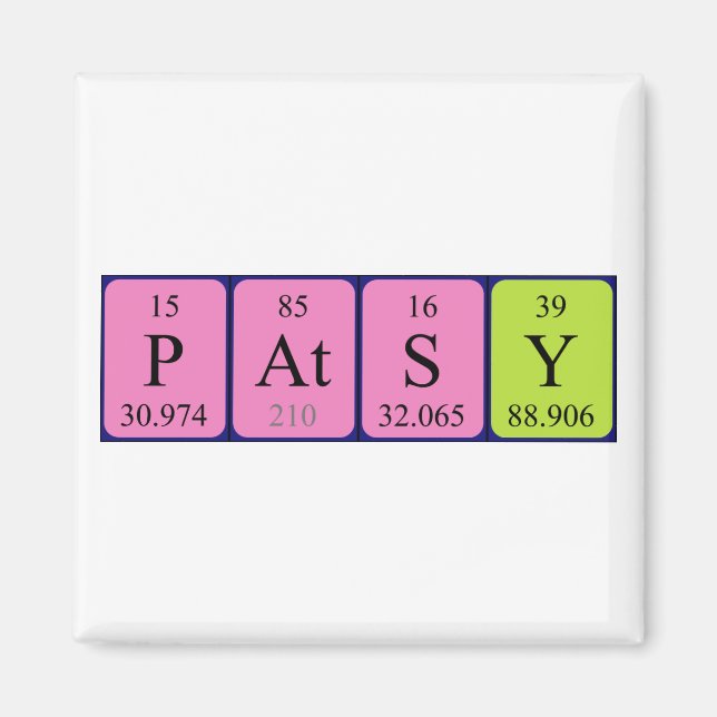 Patsy periodic table name magnet (Front)