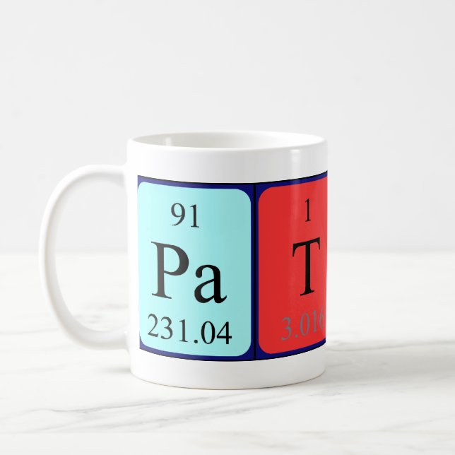Patsy periodic table name mug (Left)