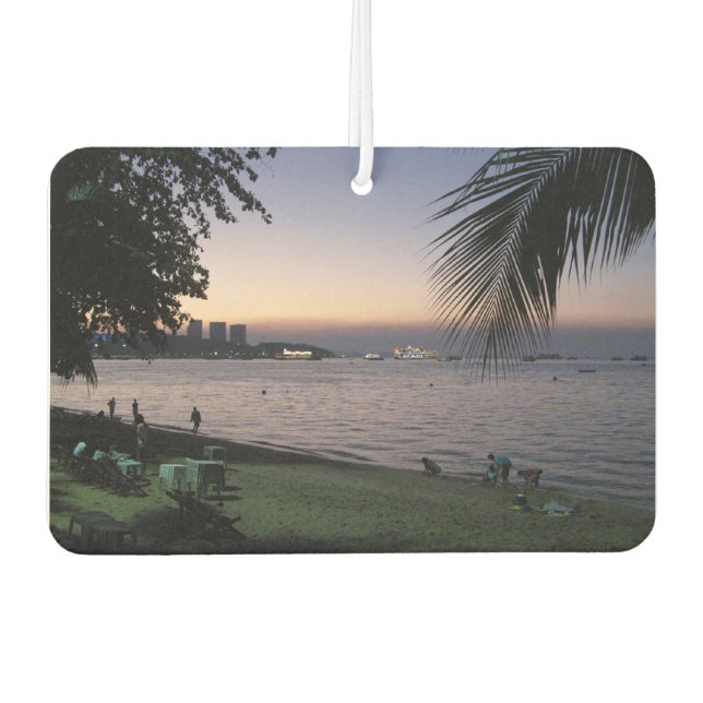 Pattaya Beach Sunset ... Chonburi, Thailand Car Air Freshener (Front)