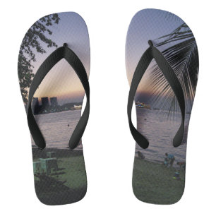 Pattaya Beach Sunset ... Chonburi, Thailand Flip Flops