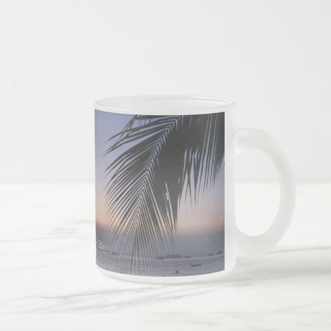 Pattaya Beach Sunset ... Chonburi, Thailand Frosted Glass Coffee Mug (Right)
