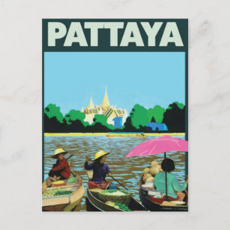 Pattaya Thailand holiday travel poster Postcard