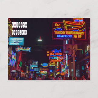 Pattaya Walking Street in Thailand Postcard