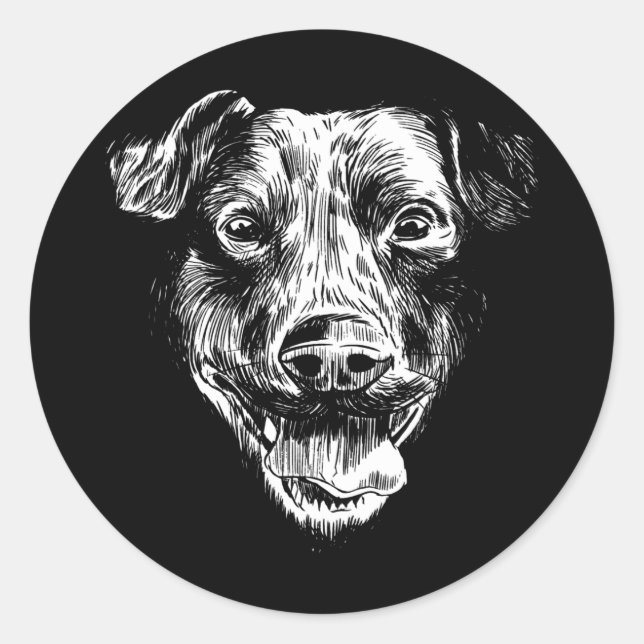 Patterdale Terrier - Dog Face Classic Round Sticker (Front)
