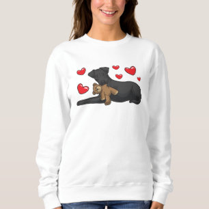 Patterdale Terrier Dog With Stuffed Animal Sweatshirt