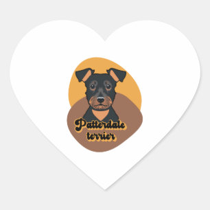 Patterdale terrier heart sticker