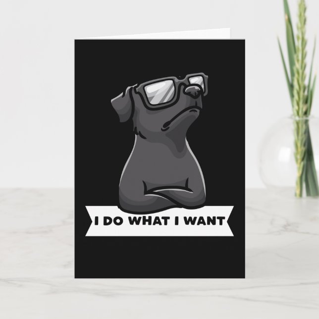 Patterdale terrier I Do What I Want Stubborn Dog Card (Front)