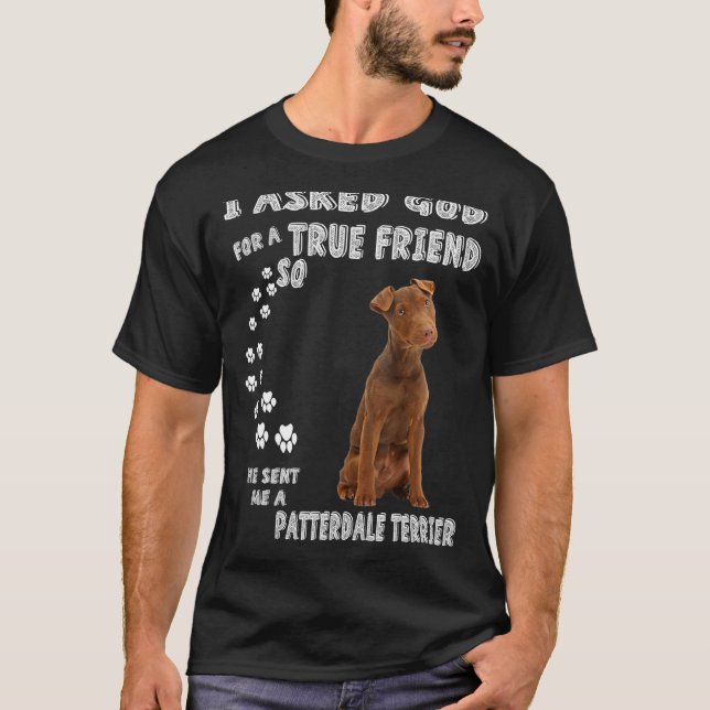 Patterdale Terrier Saying Mum Dad Print Working Te T-Shirt (Front)
