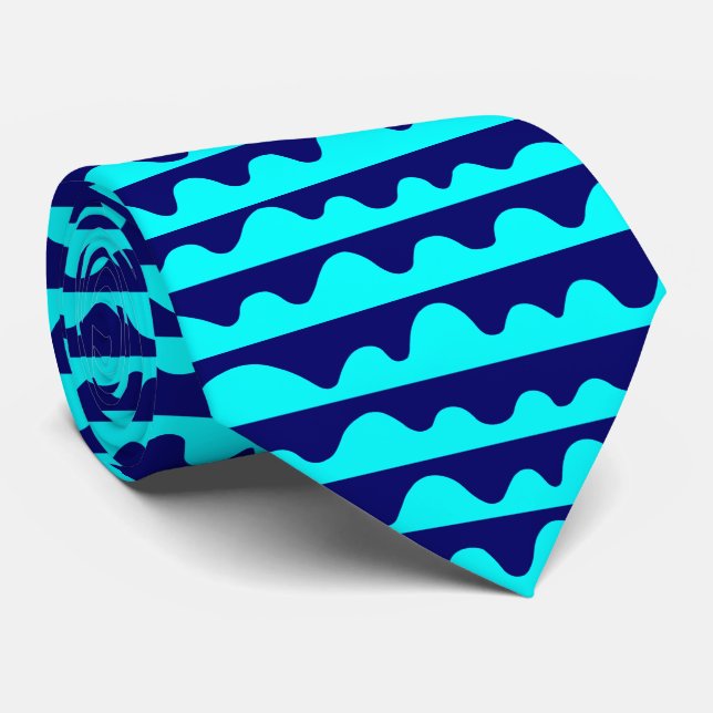 Pattern 020815 - Cyan and Dark Blue 000066 Tie (Rolled)