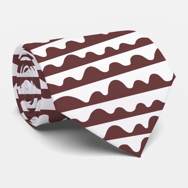 Pattern 020815 - Dark Brown and White Tie (Rolled)