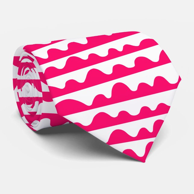 Pattern 020815 - Neon Red and White Tie (Rolled)