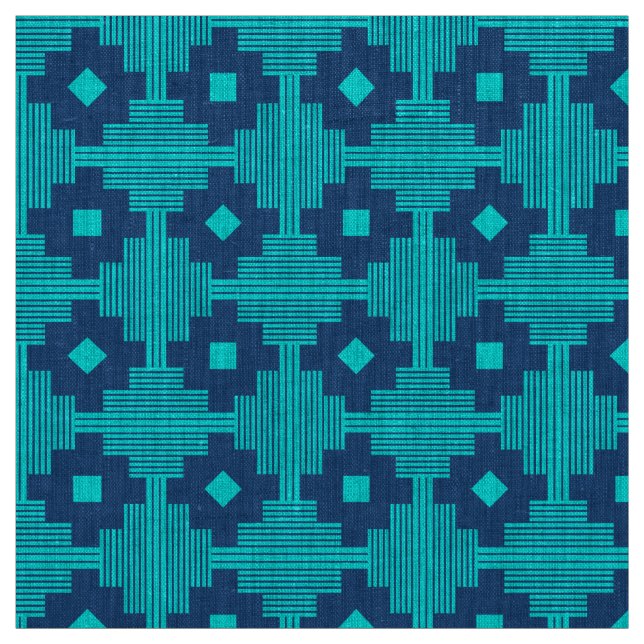 Pattern 061214 - Cyan with Blue 1d4e89 Fabric (Swatch)