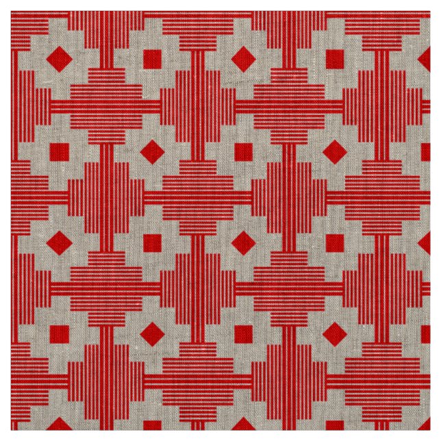 Pattern 061214 - Red with White Fabric (Swatch)