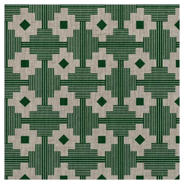 Pattern 061214 - White With Dark Green 02481c Fabric (Swatch)