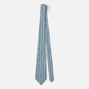Pattern 080515- Black and White on Lt blue 9dc6d8 Tie