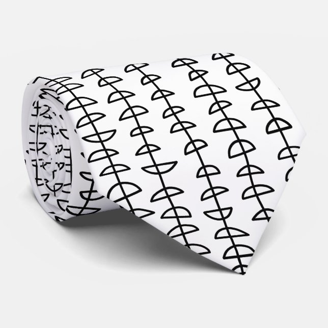 Pattern 080515- Black and White on White Tie (Rolled)