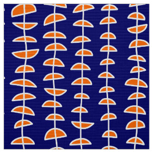 Pattern 080515 - White and Orange on Dp Navy Fabric
