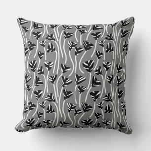 Pattern 210121 - Black, White and 50% Grey Cushion