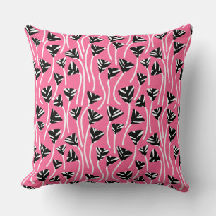 Pattern 210121 -   Black, White and Deep Pink Cushion