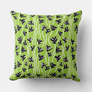 Pattern 210121 - Black, White and Martian Green Cushion