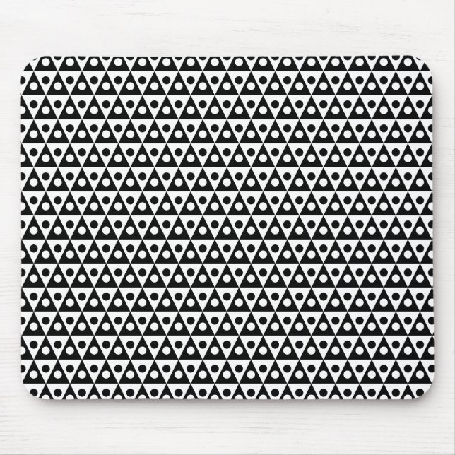Pattern 260514 - Black on White Mouse Mat (Front)