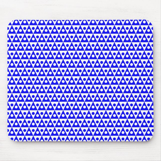 Pattern 260514 - Blue on White Mouse Mat (Front)