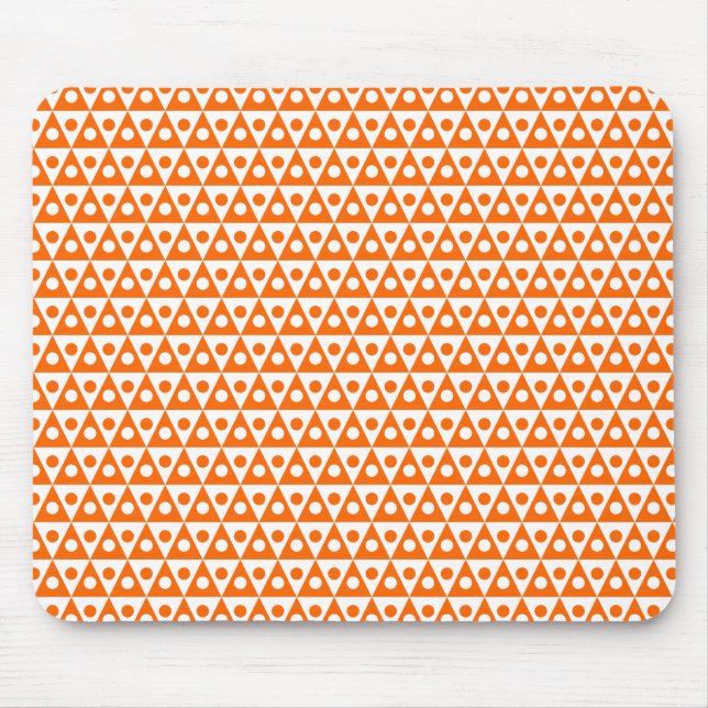 Pattern 260514 - Orange on White Mouse Mat (Front)