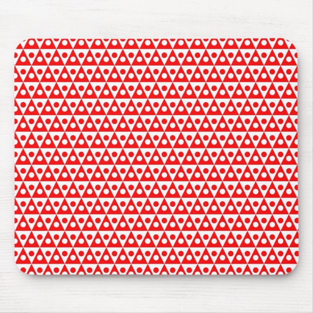 Pattern 260514 - Red on White Mouse Mat (Front)
