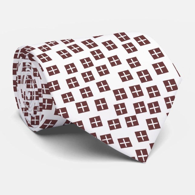 Pattern 270715 - Dark Brown and White Tie (Rolled)