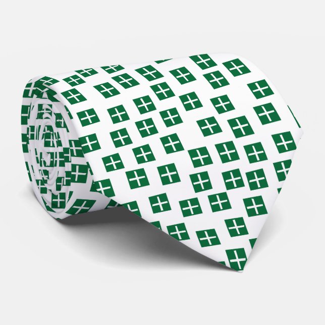 Pattern 270715 - Forest Green and White Tie (Rolled)