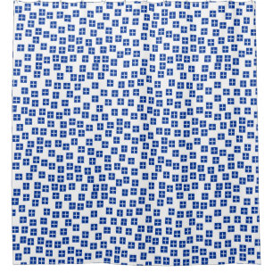 Pattern 270715 - Navy Blue and White Shower Curtain