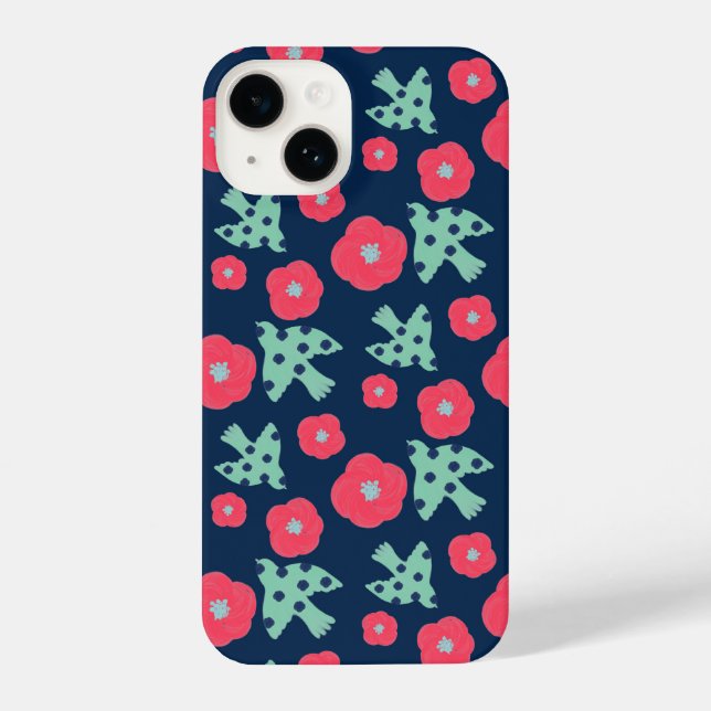 pattern_7_camellia and bird_1 iPhone case (Back)