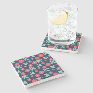 pattern_7_camellia and bird_1 stone coaster