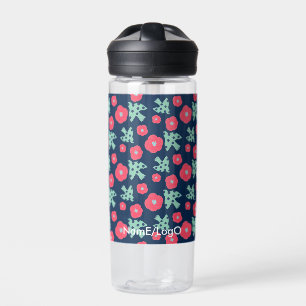 pattern_7_camellia and bird_1 water bottle