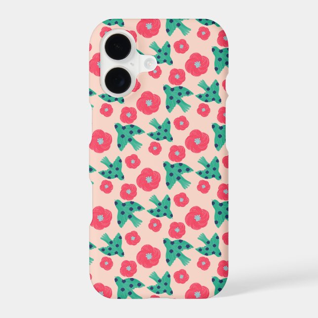 pattern_8_camellia and bird_2 iPhone case (Back)