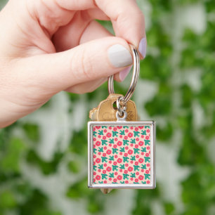 pattern_8_camellia and bird_2 key ring