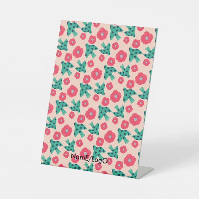 pattern_8_camellia and bird_2 pedestal sign (Front)